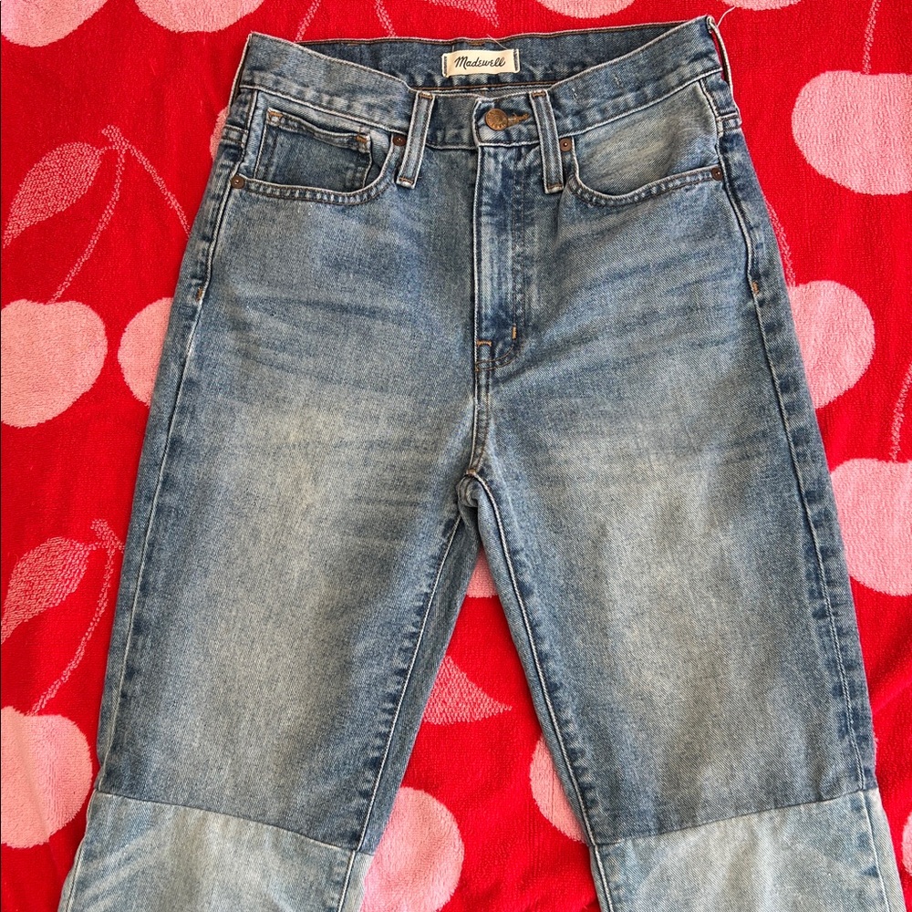 Madewell two-tone Retro Crop Bootcut size 25 Denim Jeans - Picture 8 of 12